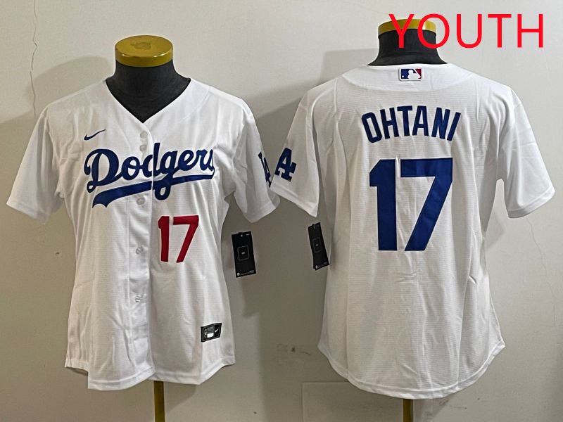 Youth Los Angeles Dodgers 17 Ohtani White Game 2025 Nike MLB Jersey style 3187